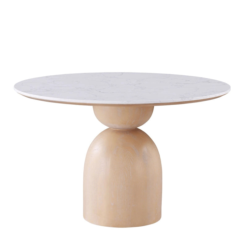 Table à manger ronde en bois naturel moderne