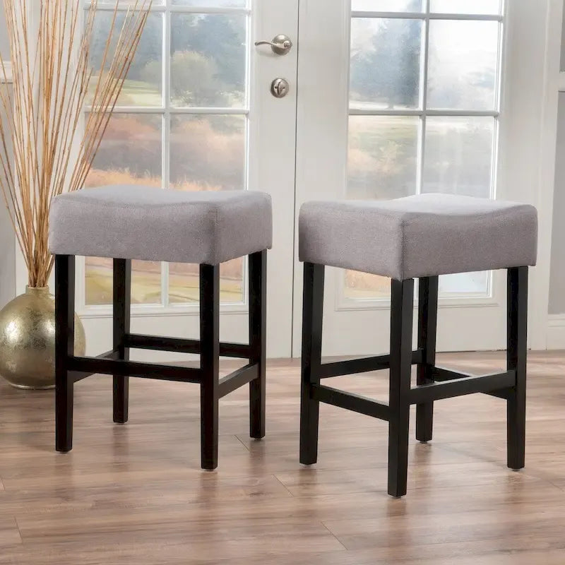 Tabouret de comptoir sans dossier en tissu de 27 po (ensemble de 2)