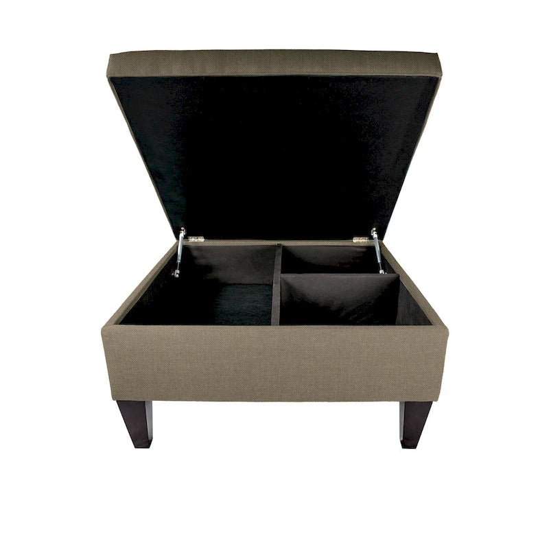 Pouf de rangement capitonné avec séparateurs modulables | 86,4 x 86,4 cm