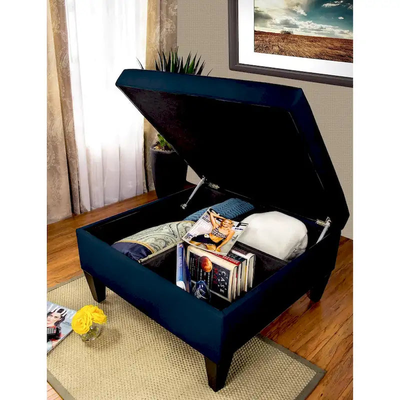 Pouf de rangement capitonné avec séparateurs modulables | 86,4 x 86,4 cm