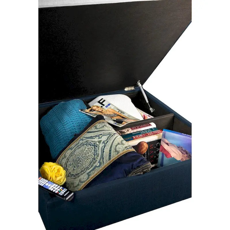 Pouf de rangement capitonné avec séparateurs modulables | 86,4 x 86,4 cm