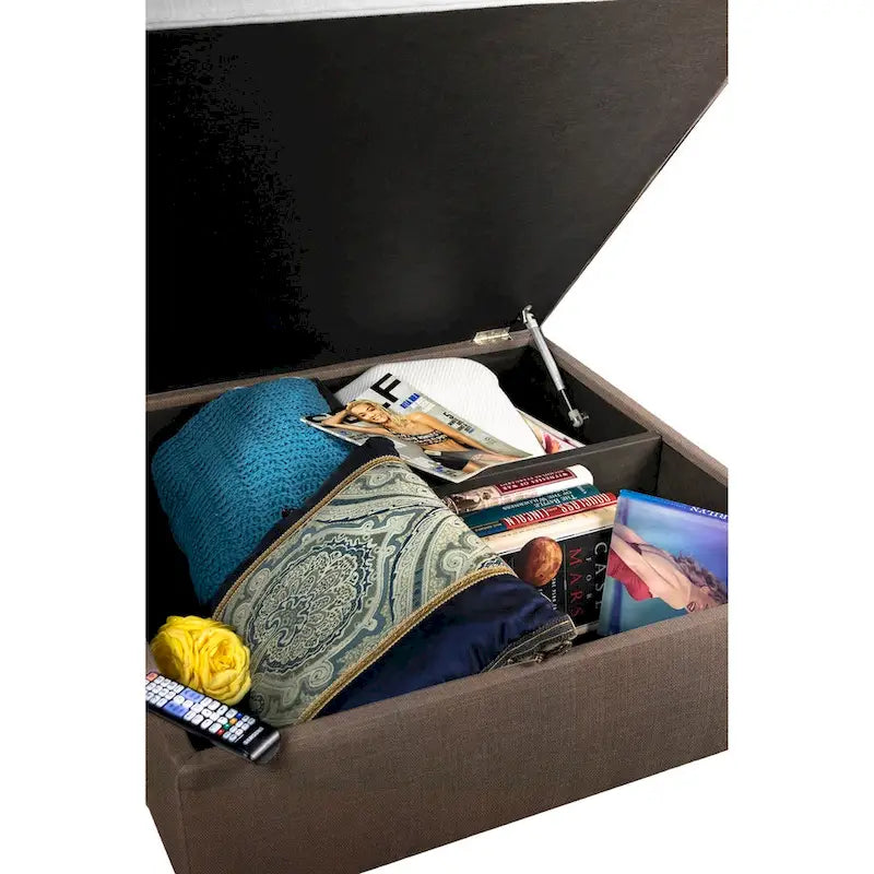 Pouf de rangement capitonné avec séparateurs modulables | 86,4 x 86,4 cm