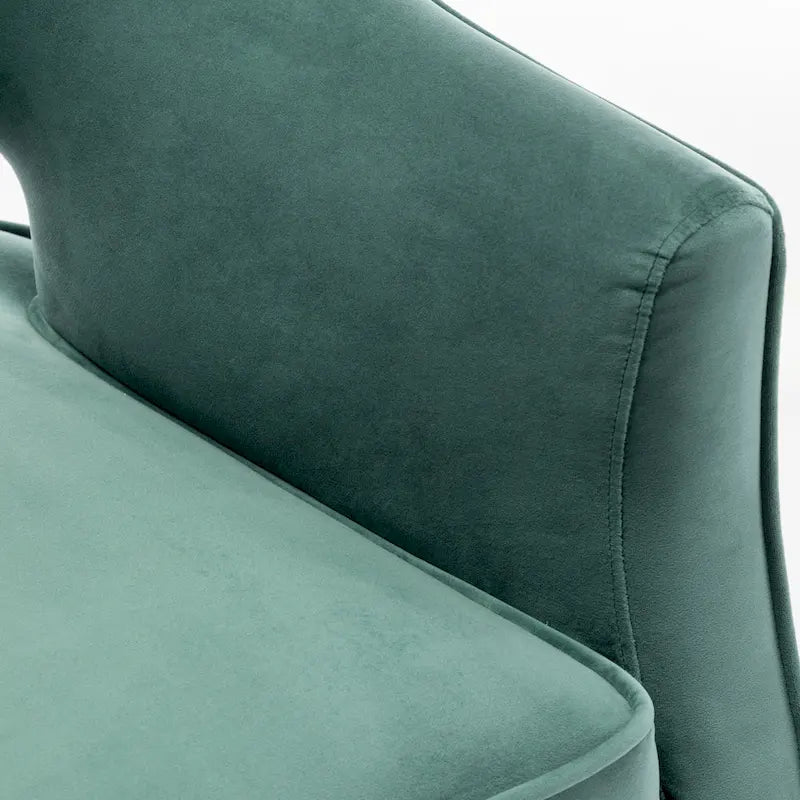 Fauteuil d'appoint moderne en velours avec dossier ajouré et pieds en métal