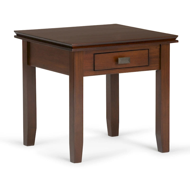 Table d'appoint transitoire carrée en bois massif de 21 pouces