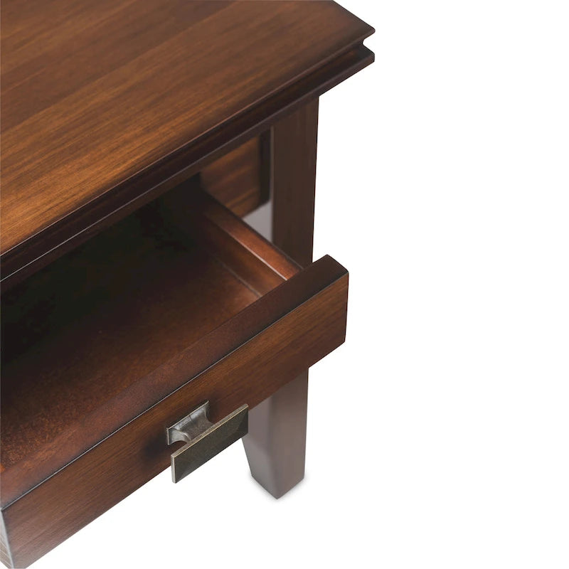 Table d'appoint transitoire carrée en bois massif de 21 pouces