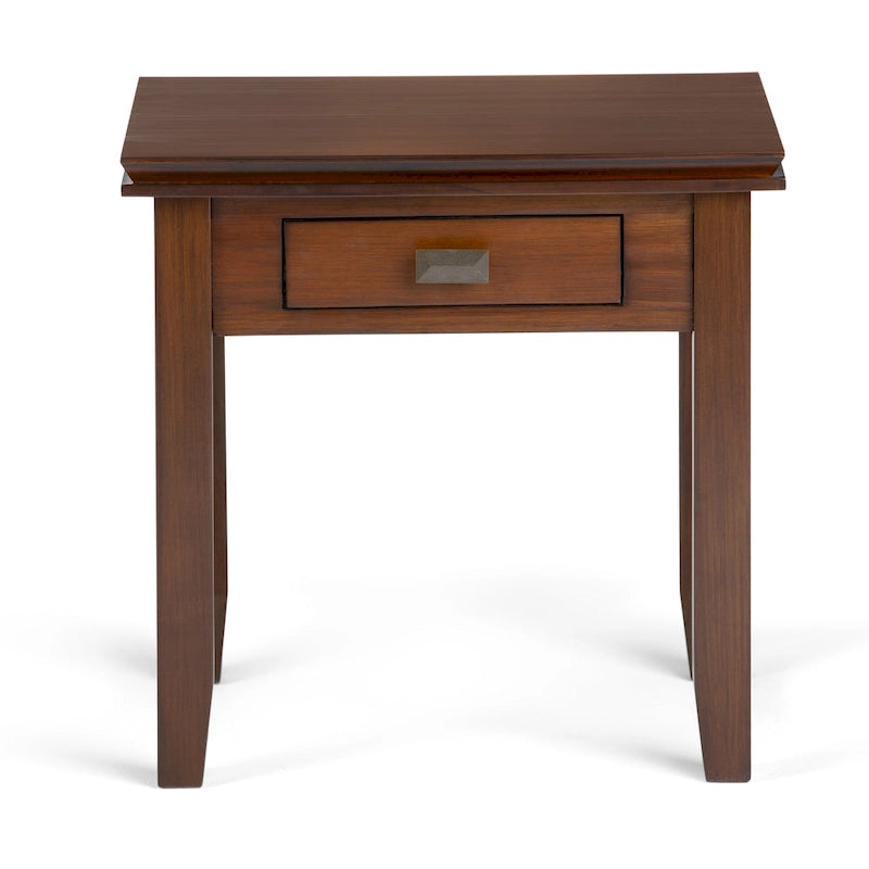 Table d'appoint transitoire carrée en bois massif de 21 pouces