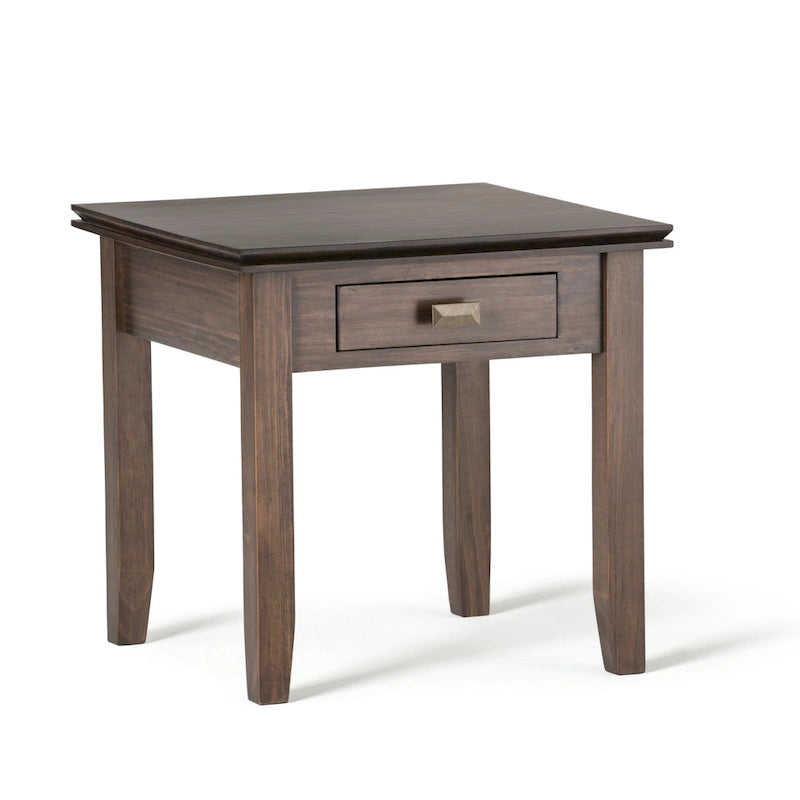Table d'appoint transitoire carrée en bois massif de 21 pouces
