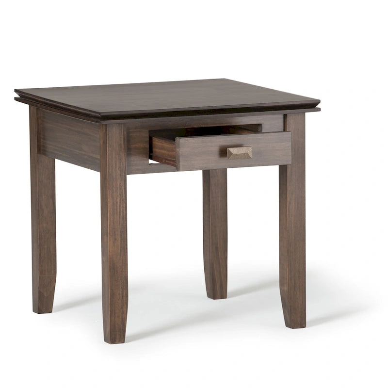 Table d'appoint transitoire carrée en bois massif de 21 pouces