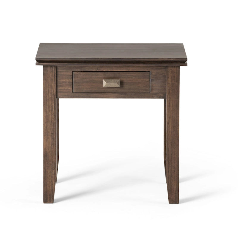 Table d'appoint transitoire carrée en bois massif de 21 pouces