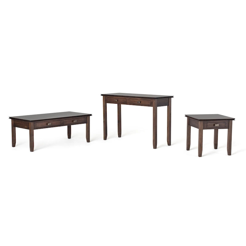 Table d'appoint transitoire carrée en bois massif de 21 pouces