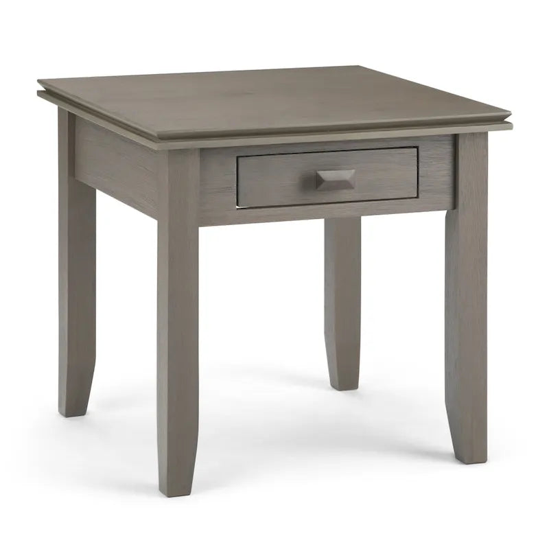 Table d'appoint transitoire carrée en bois massif de 21 pouces
