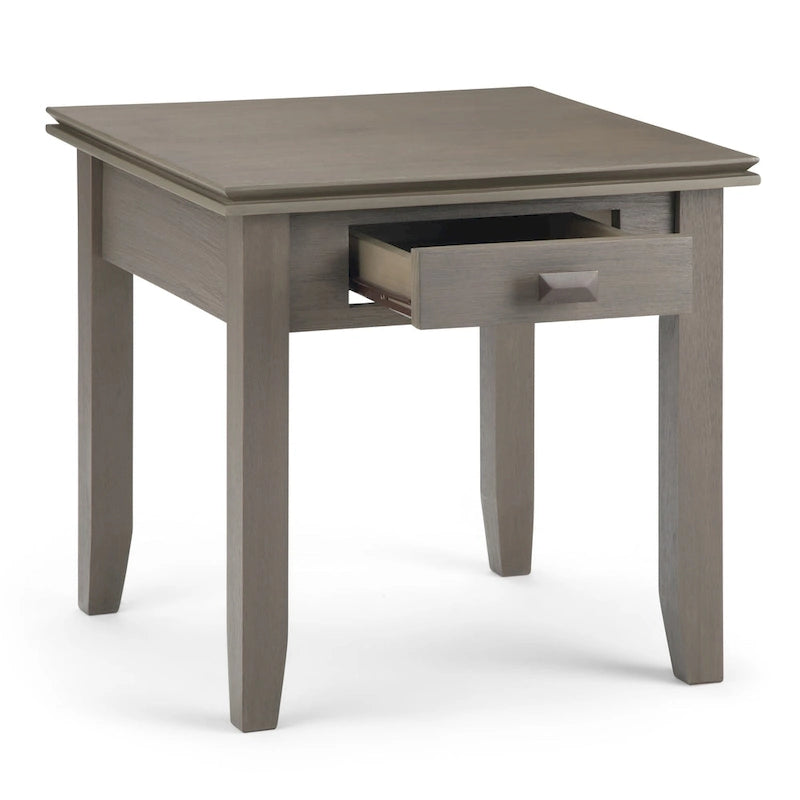 Table d'appoint transitoire carrée en bois massif de 21 pouces