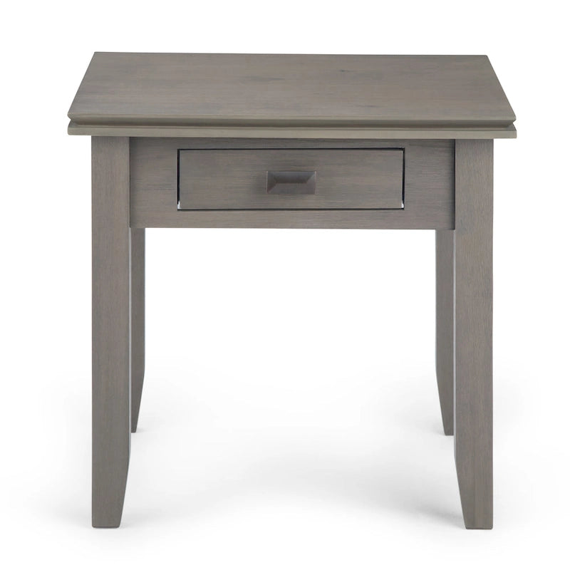Table d'appoint transitoire carrée en bois massif de 21 pouces