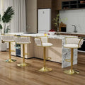 Tabourets de bar réglables et pivotants en velours moderne (lot de 4)