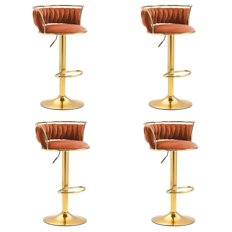 Tabourets de bar réglables et pivotants en velours moderne (lot de 4)