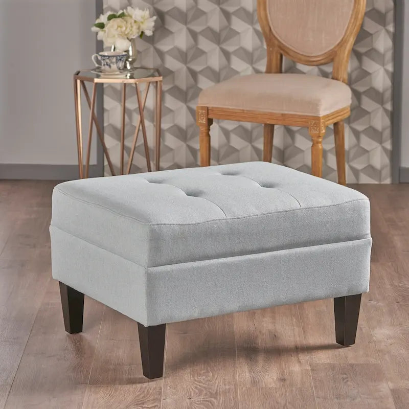 Pouf ottoman en tissu capitonné