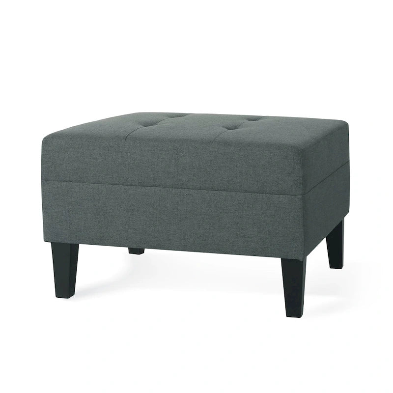 Pouf ottoman en tissu capitonné