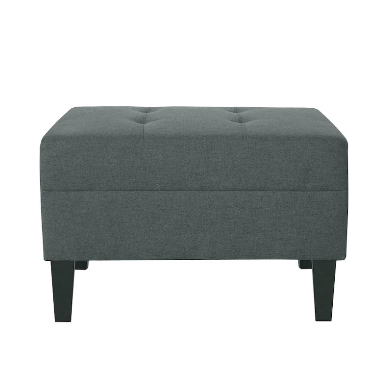 Pouf ottoman en tissu capitonné