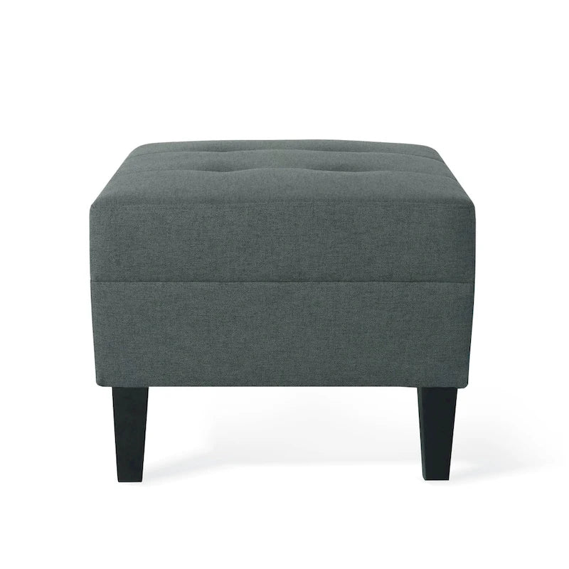 Pouf ottoman en tissu capitonné