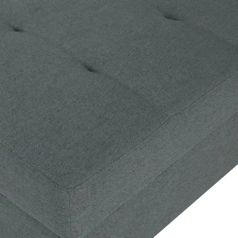 Pouf ottoman en tissu capitonné