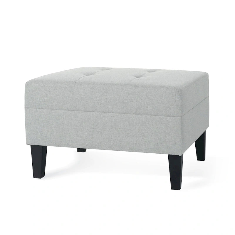 Pouf ottoman en tissu capitonné