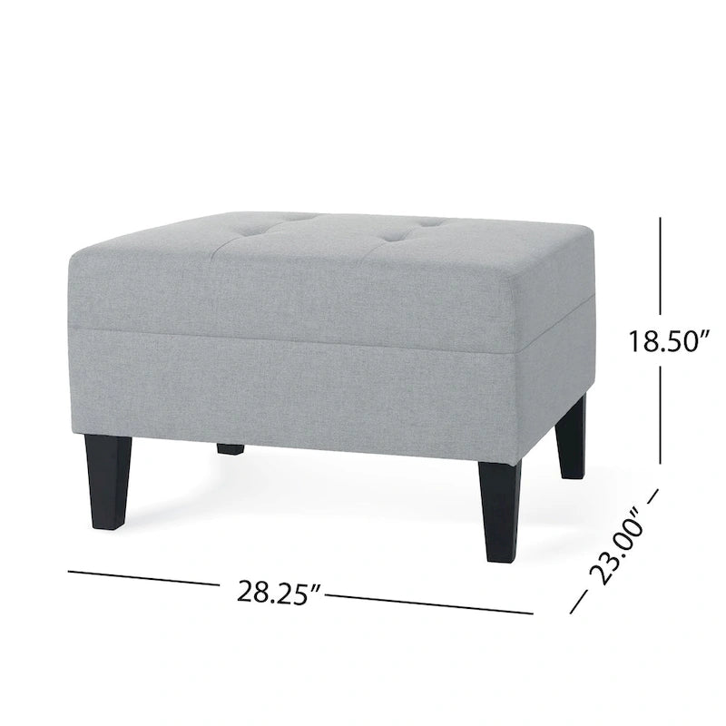 Pouf ottoman en tissu capitonné