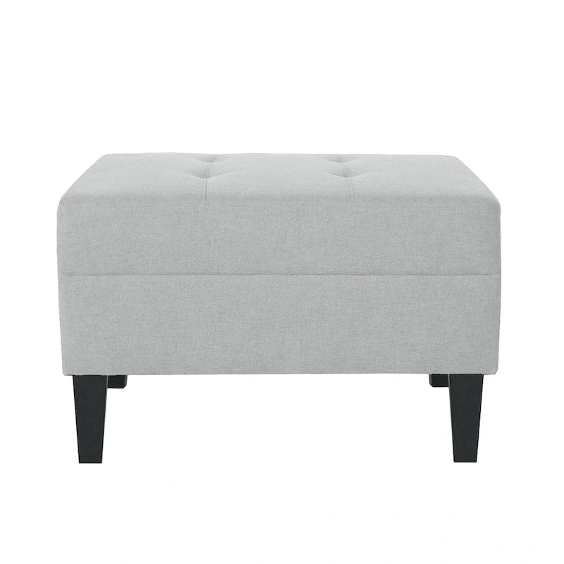 Pouf ottoman en tissu capitonné