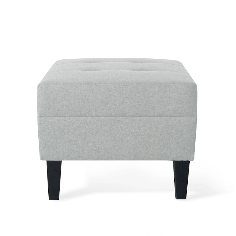Pouf ottoman en tissu capitonné
