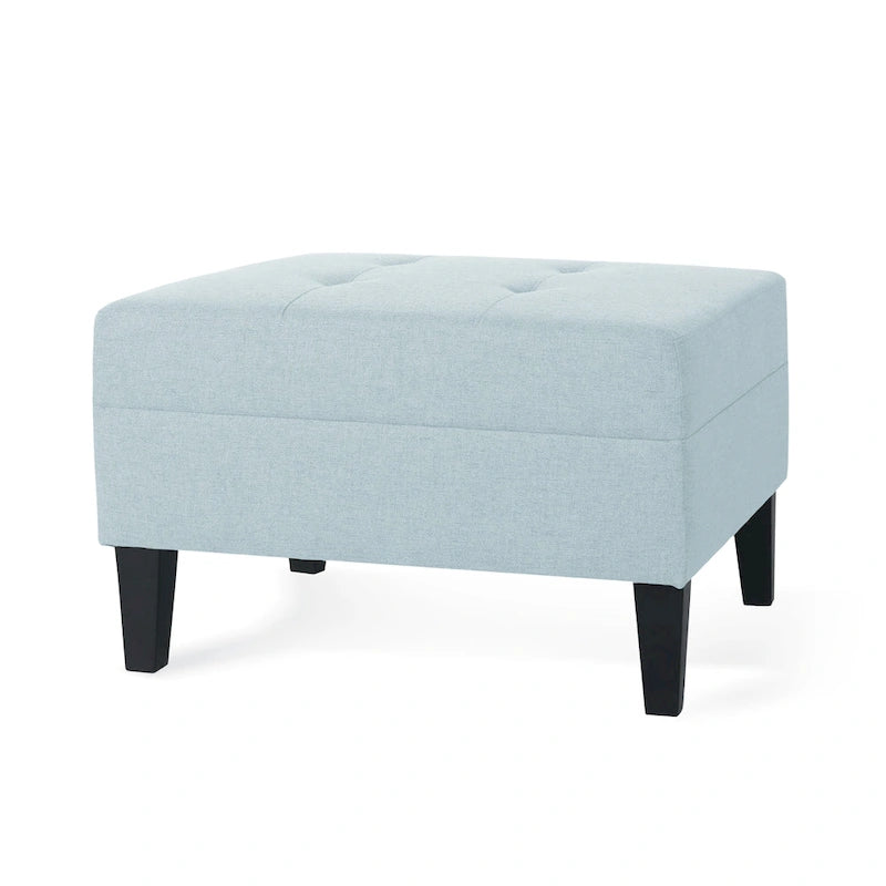Pouf ottoman en tissu capitonné