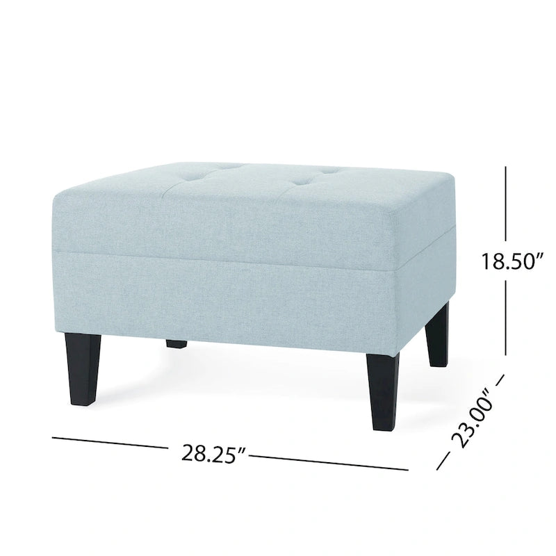 Pouf ottoman en tissu capitonné