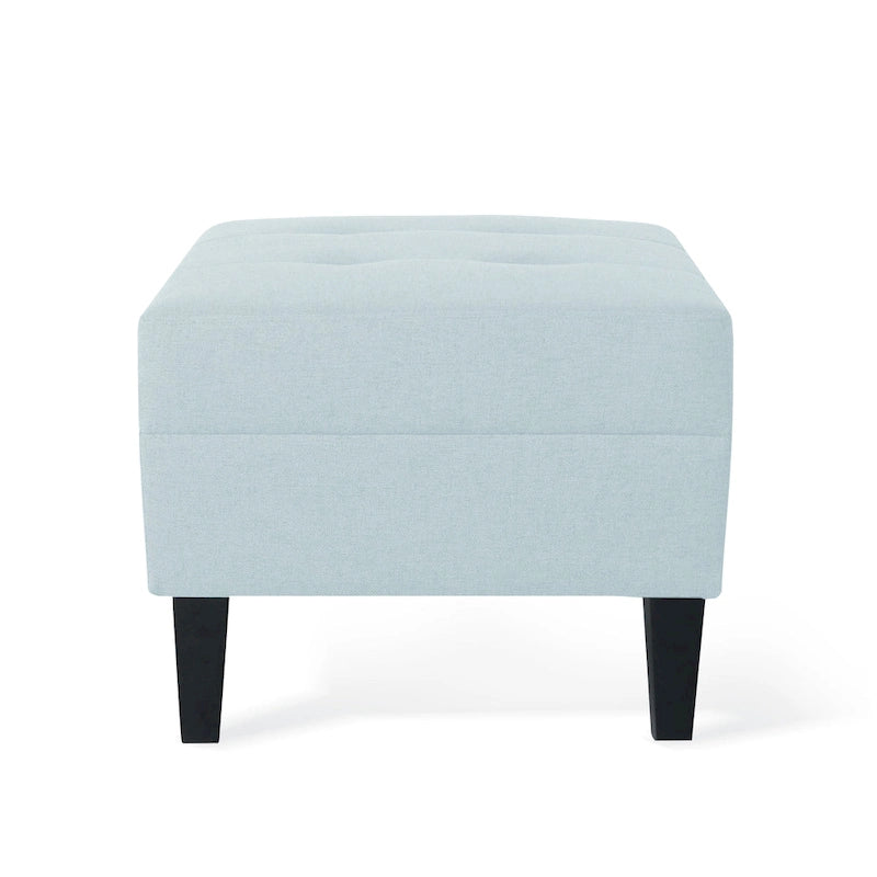 Pouf ottoman en tissu capitonné