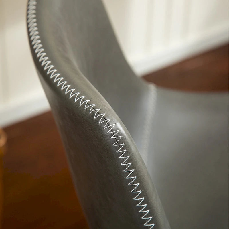 Tabourets de bar vintage en cuir PU avec piètement luge, lot de 2