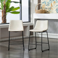 Tabourets de bar vintage en cuir PU avec piètement luge, lot de 2