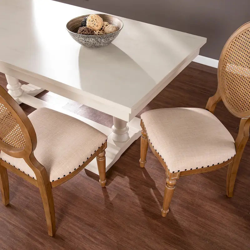 Chaises de salle à manger en chêne avec dossier en cannage (lot de 2)