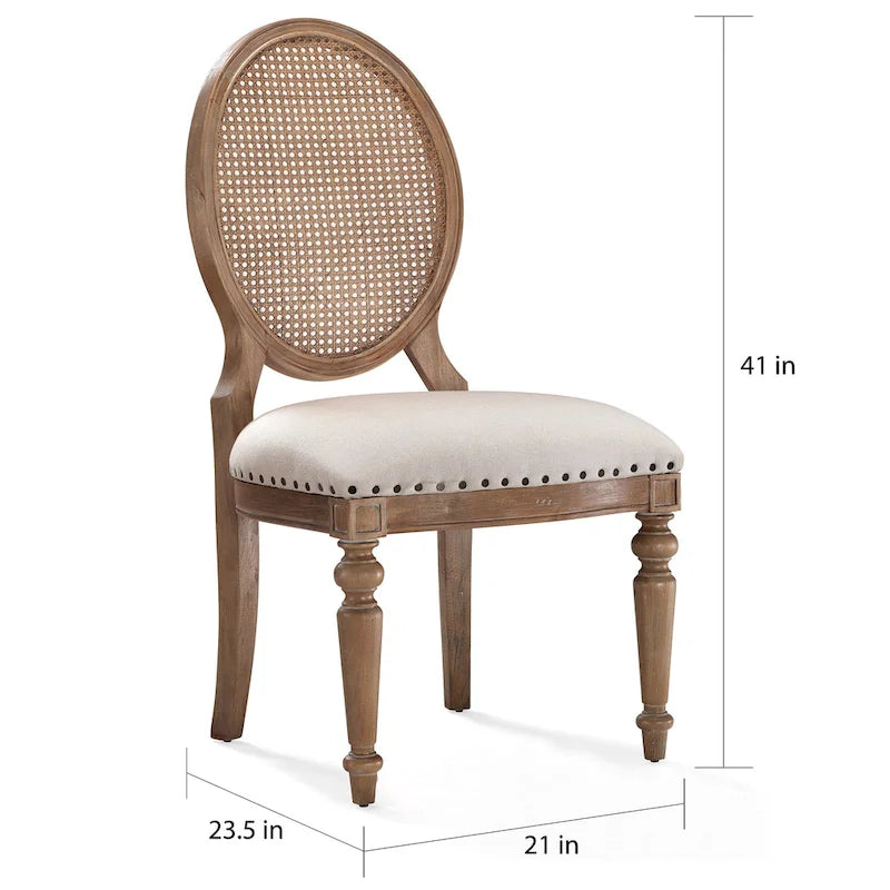 Chaises de salle à manger en chêne avec dossier en cannage (lot de 2)