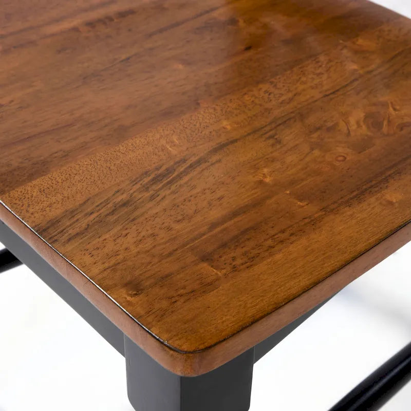 Chaises de salle à manger en bois à lattes noires de style rustique (lot de 2)