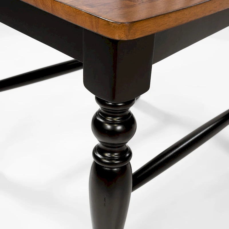 Chaises de salle à manger en bois à lattes noires de style rustique (lot de 2)