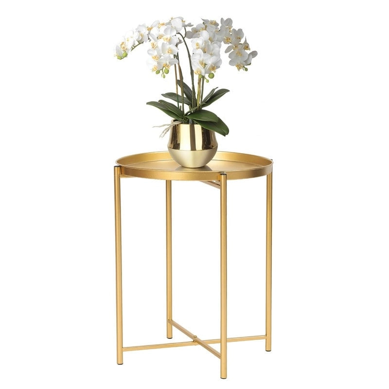 Table d'appoint en métal avec plateau amovible