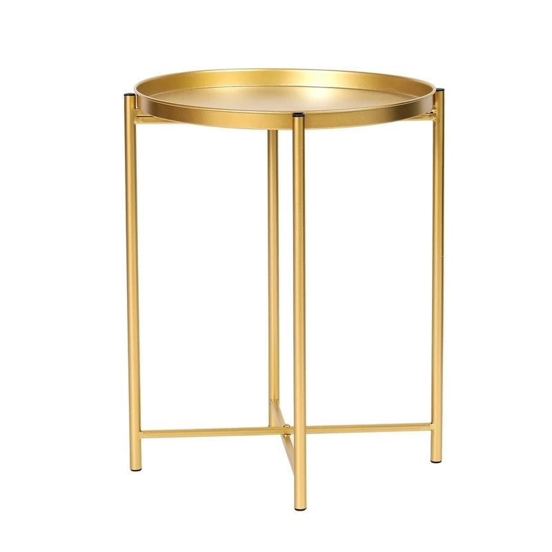 Table d'appoint en métal avec plateau amovible