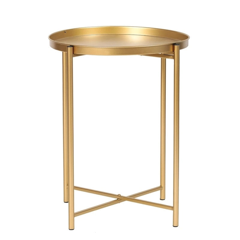 Table d'appoint en métal avec plateau amovible