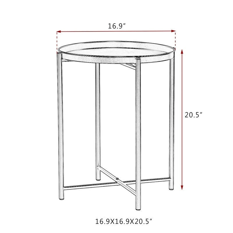Table d'appoint en métal avec plateau amovible