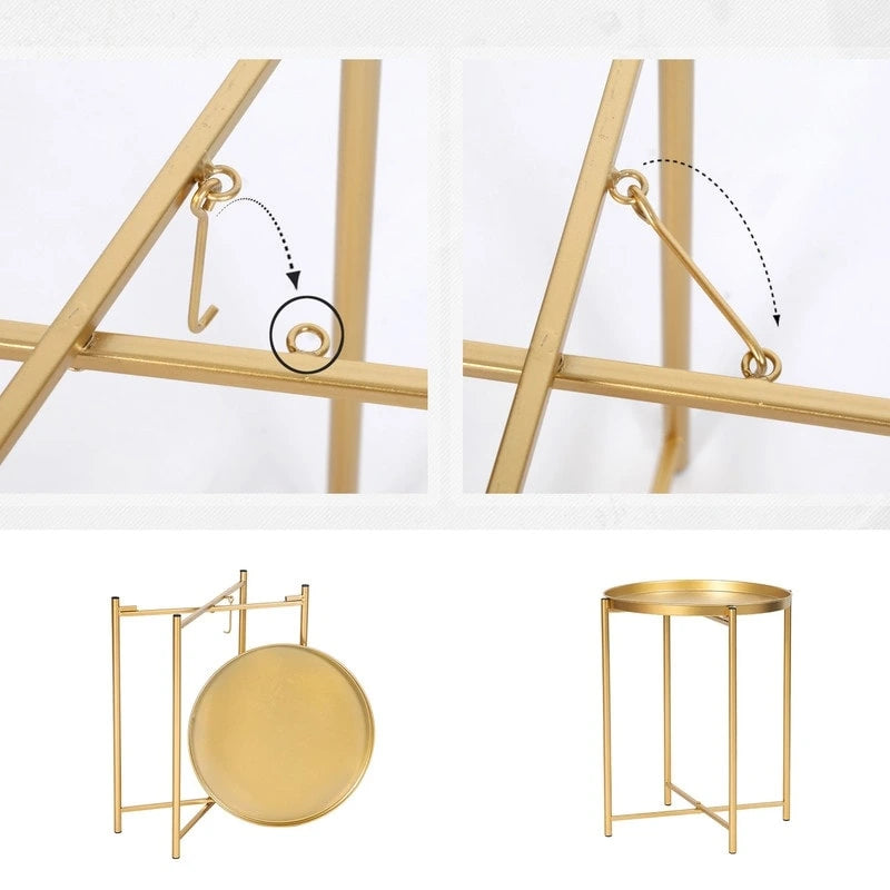 Table d'appoint en métal avec plateau amovible
