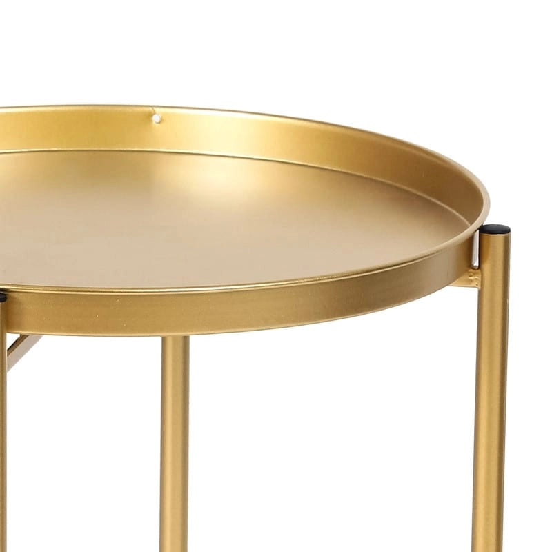 Table d'appoint en métal avec plateau amovible