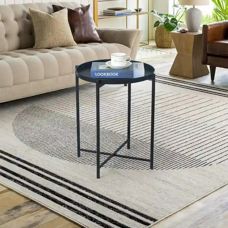 Table d'appoint en métal avec plateau amovible