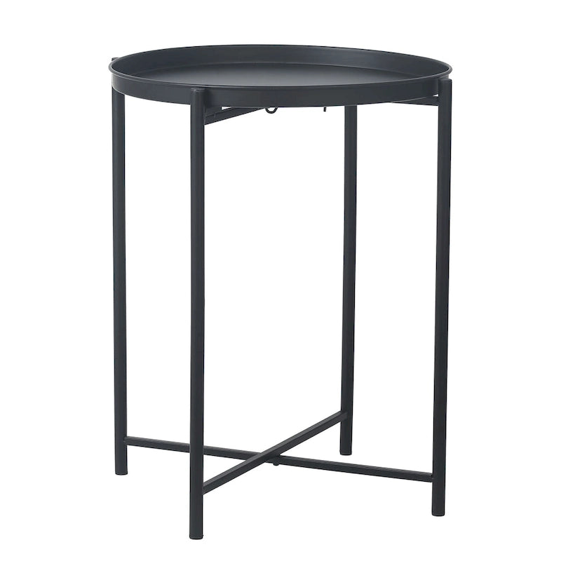 Table d'appoint en métal avec plateau amovible