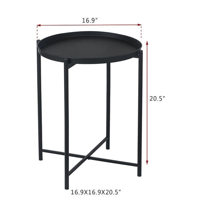Table d'appoint en métal avec plateau amovible