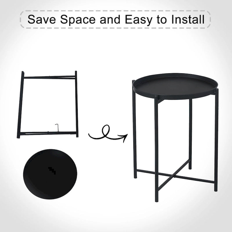 Table d'appoint en métal avec plateau amovible