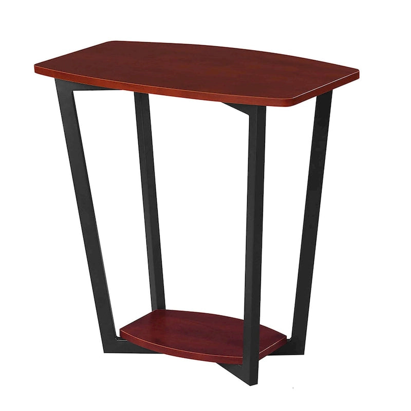 Table d'appoint industrielle avec étagère à deux niveaux