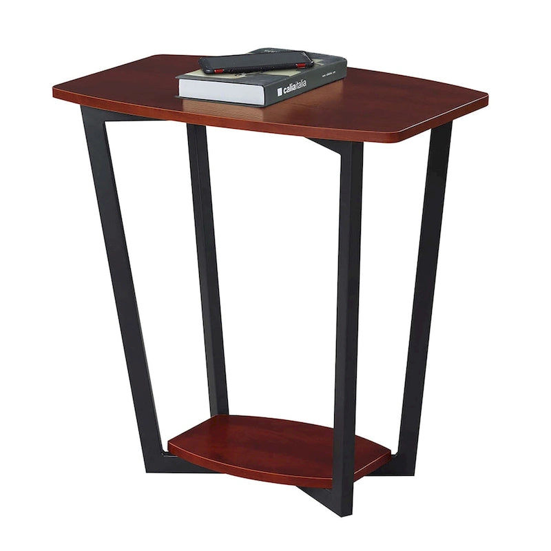 Table d'appoint industrielle avec étagère à deux niveaux