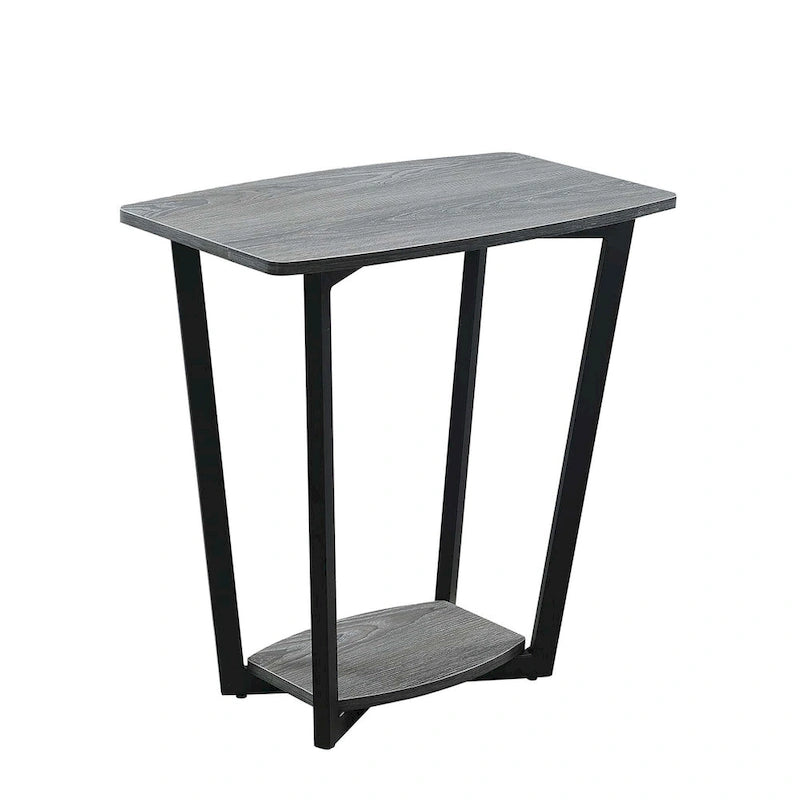 Table d'appoint industrielle avec étagère à deux niveaux